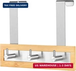 Toilettree Products Bamboo Stainless Steel Over-the-door Towel Hooks Durable. Fixed Price $32.31.