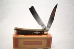 Rough Rider 072 Jigged Amber Bone Razor Trapper Folding Pocket Knife. Fixed Price $24.95.