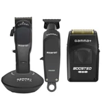 Gamma+ Boosted Super Torque Motor Cordless Clipper, Trimmer & Shaver Combo Set. Fixed Price $350.00.