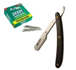 Classic Samurai Stainless Straight Edge Barber Razor - Derby 100 Blades. Fixed Price $11.45.