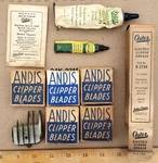 Andis Clipper Blades 5 Lot + Oster Carbon Brush, Springs, Grease Vintage. Fixed Price $35.00.