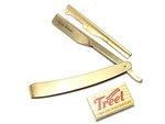 Professional Barber Hair Shaving Razor Straight Edge Folding Knife + 10 Blades. Fixed Price $9.00.