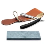 Natural Wooden Handle 420 Steel Straight Razor, Layers Long Leather Canvas .... Fixed Price $37.41.