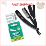 Equinox Professional Straight Edge Razor With Single Derby Blades 100% Stain. Fixed Price $18.10.