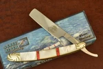 Ocoee River Genuine Sectional Mother Of Pearl Mini Straight Razor Knife (27236). Fixed Price $36.00.